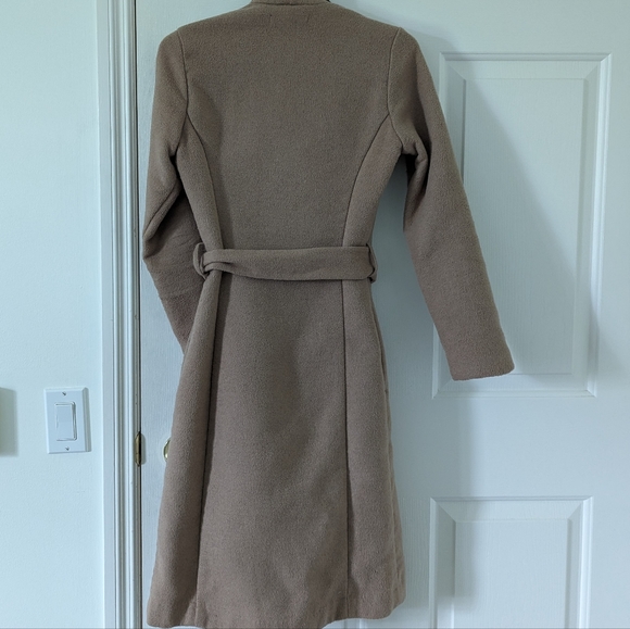 Camel colored wool wrap overcoat // XXS - Picture 4 of 7